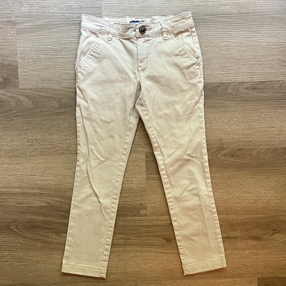 Old Navy Skinny Chino Khaki Uniform Adjustable Waist Pants